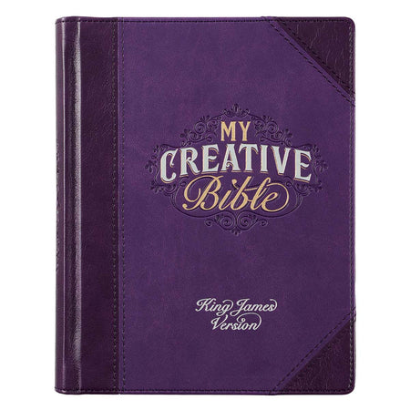 Purple Floral Faux Leather Giant Print Standard-size KJV Bible