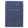 KJV Large Print Thinline Bible - Blue heat-debossed