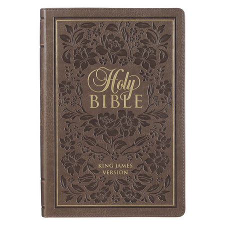 Pearlescent Taupe Faux Leather Spiritual Growth Bible