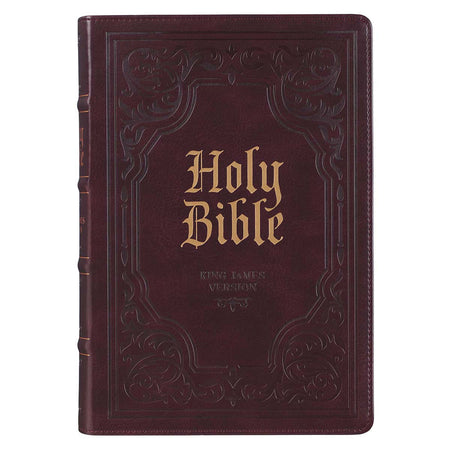 KJV Bible - Brown & Pink Large Print Faux Leather Thinline