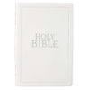 KJV Bible Large Print Thinline - White Faux Leather