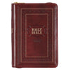 Burgundy Framed Faux Leather Large Print Compact KJV Bible with Zippered Closure