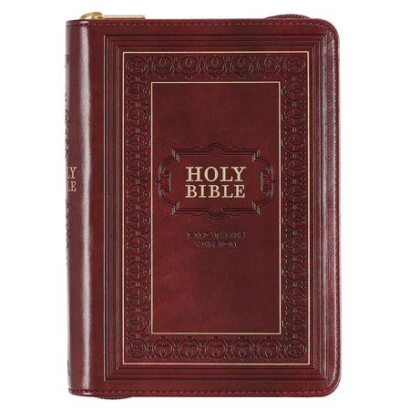Black Faux Leather King James Version Deluxe Gift Bible with Thumb Index