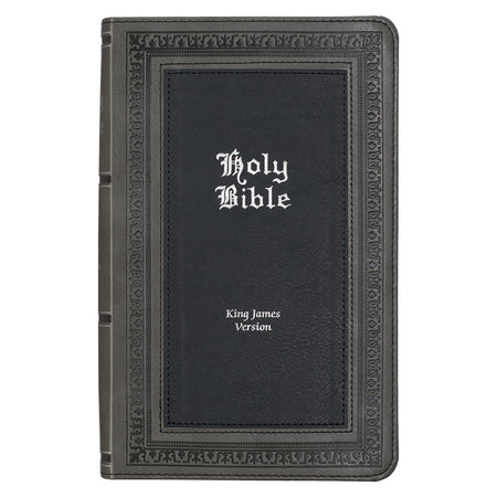 Burgundy Framed Faux Leather Large Print Compact KJV Bible with Zippered Closure