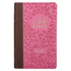 Saddle Tan and Pink Faux Leather Giant Print Standard-size King James Version Bible with Thumb Index