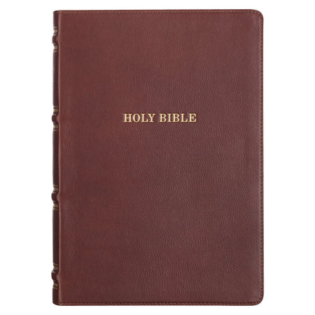 Brown Full Grain Leather Spiritual Growth Bible