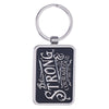 Black Metal Keyring in Gift Tin - Be Strong & Courageous Joshua 1:9