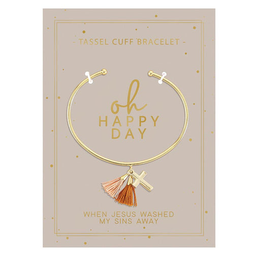 Oh Happy Day Tassel Cuff Bracelet