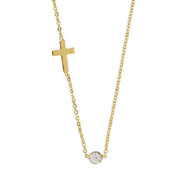 Cross Necklace - Rhinestone