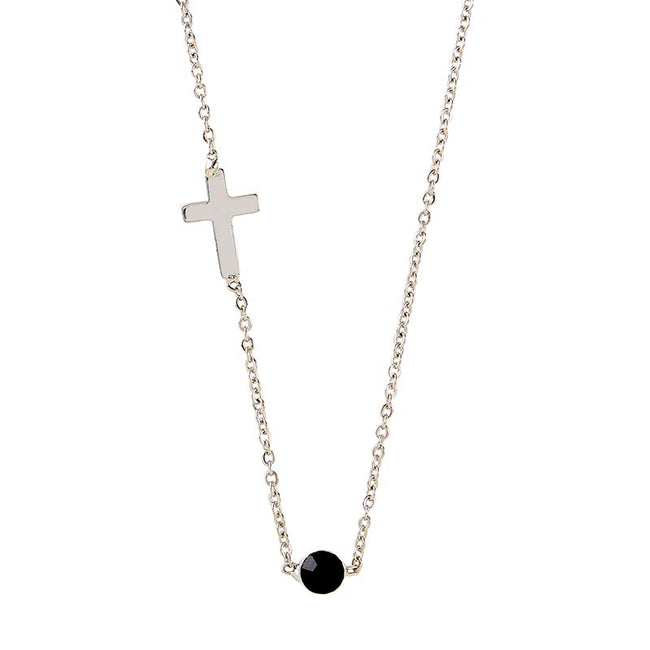 Cross Necklace - Onyx