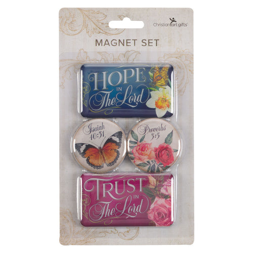 Hope and Trust Floral Assorted Magnet Set