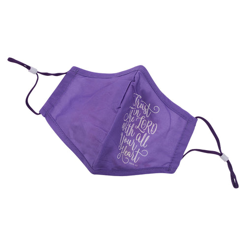 Trust in the LORD Reusable Purple Cotton Face Mask - Proverbs 3:5
