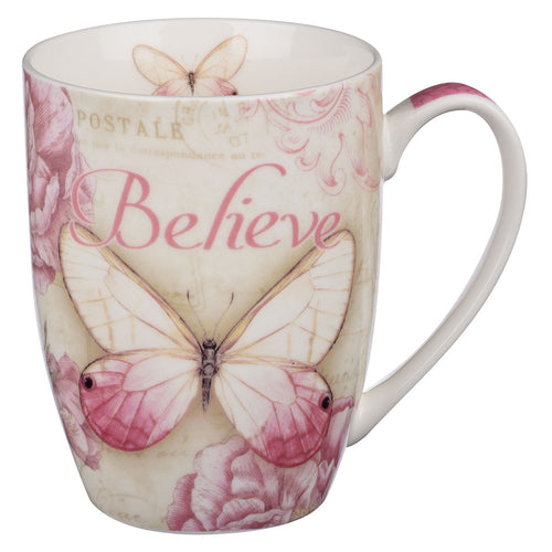 Coffee Mug - Believe Pink Butterfly Mark 9:23