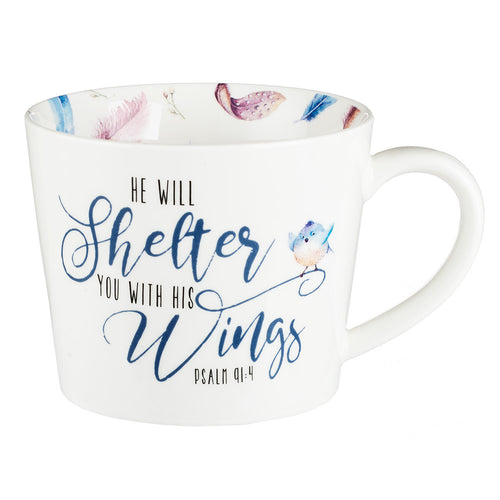 He will Shelter You Coffee Mug - Psalm 91:4