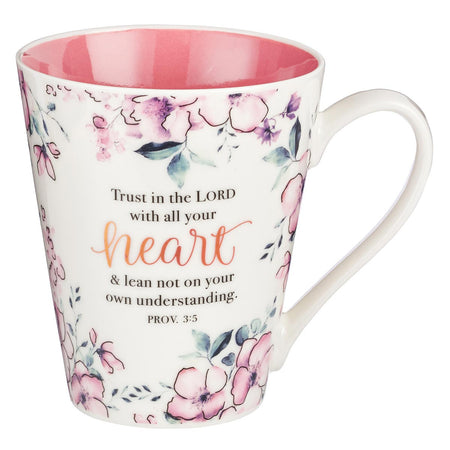 Strength and Dignity Plum Bloom Ceramic Coffee Mug - Proverbs 31:25