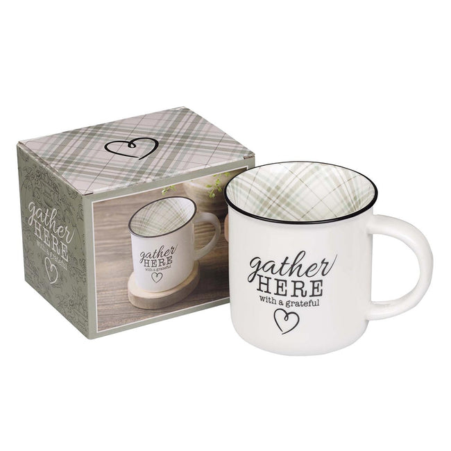 Gather Here With A Grateful Heart Camp-Style Ceramic Mug