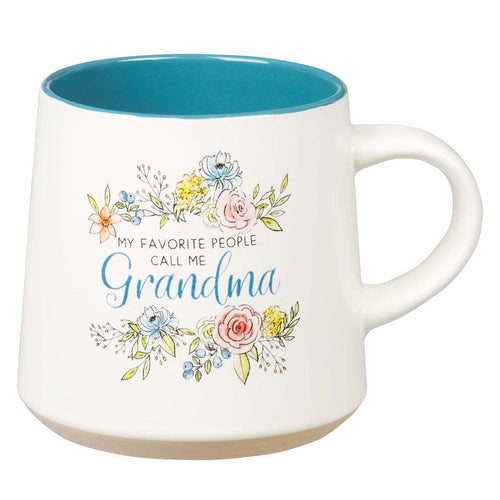 Ceramic Coffee Mug with Clay Dipped Base - My Favorite People Call Me Grandma