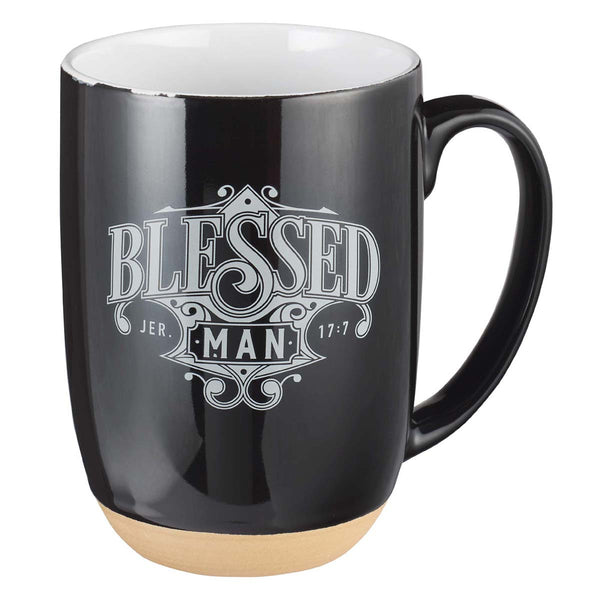 Ceramic Coffee Mug with Dipped Clay Base - Blessed Man Jeremiah 17:7