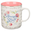 Amazing Grace Floral Wreath Ceramic Coffee Mug