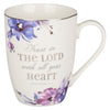 Trust in the LORD Purple Floral Ceramic Coffee Mug - Proverbs 3:5