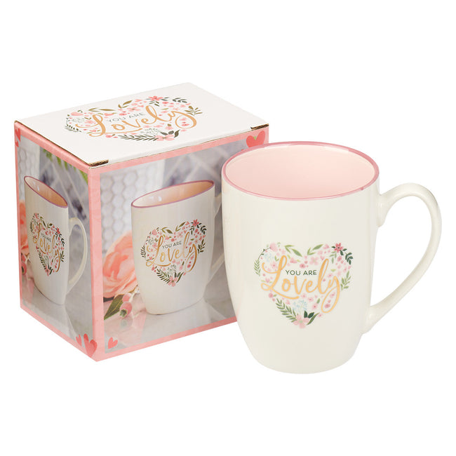 You Are Lovely Pink Heart Ceramic Mug
