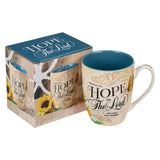 Hope in the LORD Mediterranean Blue Floral Ceramic Mug - Isaiah 40:31