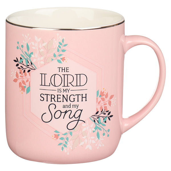 My Strength and My Song Pink Hexagon Ceramic Mug - Psalm 118:14