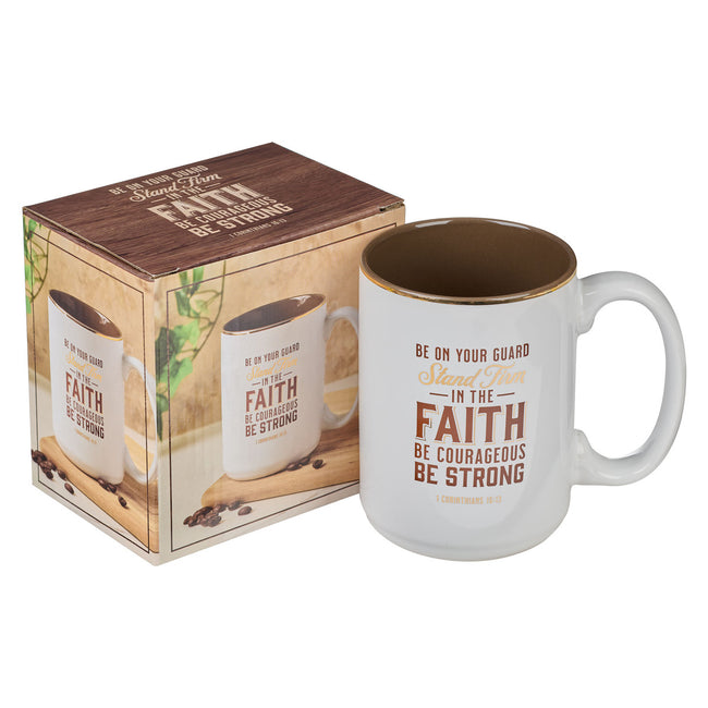 Stand Firm White Ceramic Coffee Mug - 1 Corinthians 16:13