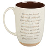 The Lord's Prayer White Ceramic Coffee Mug with Exposed Clay Base - Matthew 6:9-13