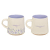 Faith and Love Lilac Purple Ceramic Coffee Mug Set