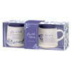 Faith and Love Lilac Purple Ceramic Coffee Mug Set