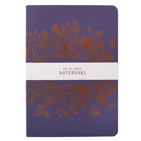 Be Still and Know Medium Notebook Set in Purple Florals - Psalm 46:10