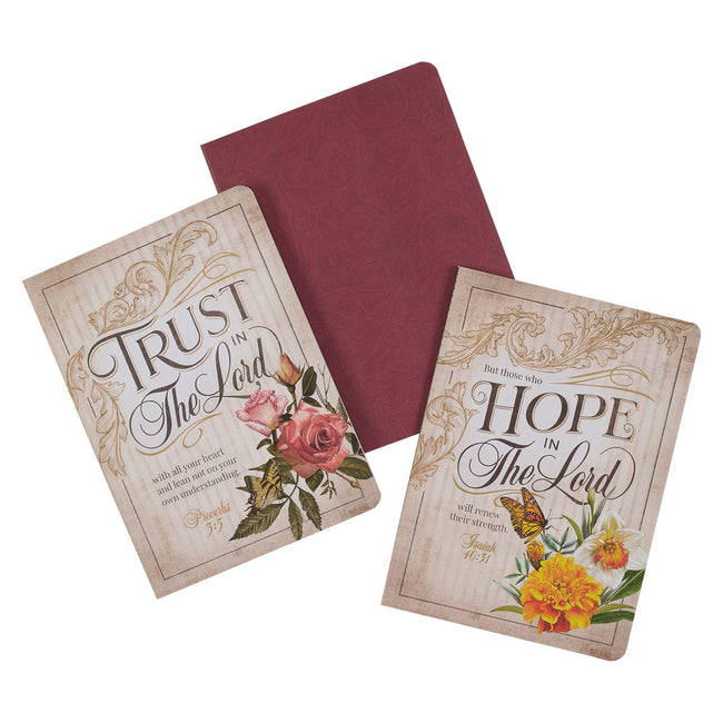 Hope and Trust Floral Large Notebook Set