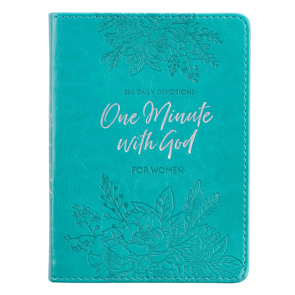 One Minute With God For Women Teal faux Leather Devotional