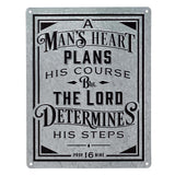 Vintage Metal Sign - A Man's Heart Proverbs 16:9