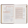 Espresso Brown Faux Leather Spiritual Growth Bible