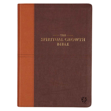 Espresso Brown Faux Leather Spiritual Growth Bible
