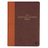 Two-tone Espresso and Toffee Brown Faux Leather Spiritual Growth Bible
