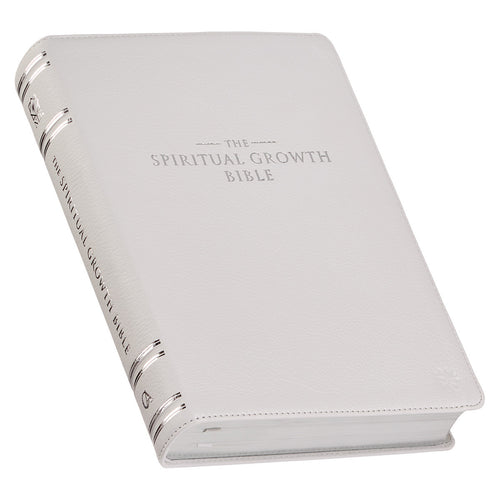White Full Grain Leather Spiritual Growth Bible