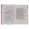 Pink Floral Faux Leather Spiritual Growth Bible