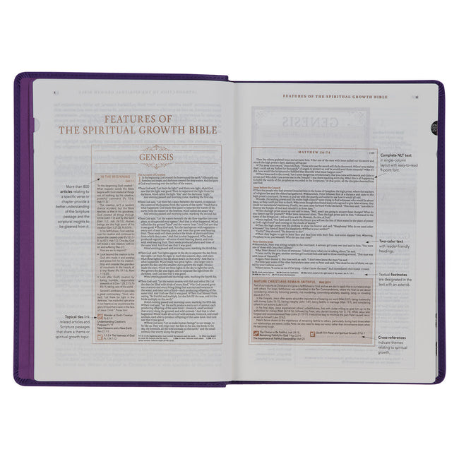 Purple Faux Leather Spiritual Growth Bible