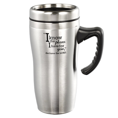 Be Strong and Courageous Navy Stainless Steel Travel Tumbler - Joshua 1:9
