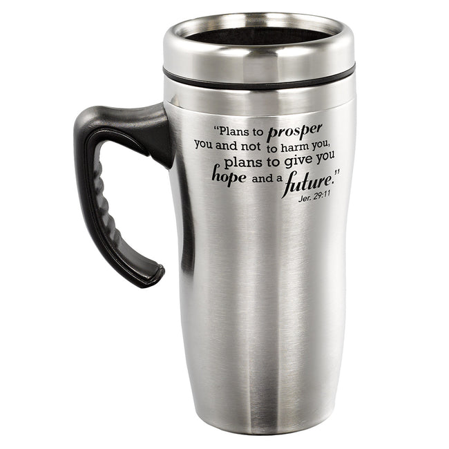 I know the Plans Stainless Steel Travel Mug With Handle - Jeremiah 29:11