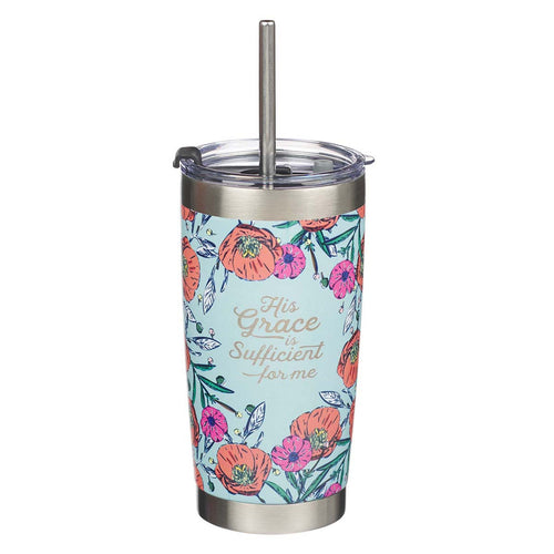 Insulated Mug with Stainless Steel Straw - His Grace