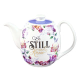 Be Still and Know Teapot in Purple - Psalm 46:10