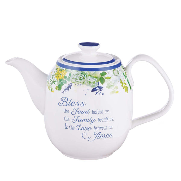 Bless The Food Before Us Ceramic Teapot