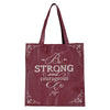 Strong and Courageous Topas Pink Shopping Tote Bag - Joshua 1:9