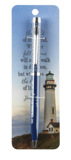 Metal Pen - Lighthouse John 8:12
