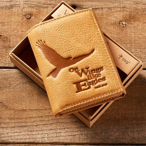Wallet: Wings Like Eagles Genuine Leather
