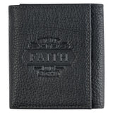 Walk by Faith Black Genuine Leather Wallet - 2 Corinthians 5:7